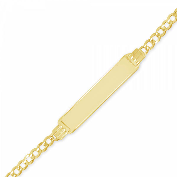 REAL 10k Gold Baby Bracelet ID Cuban curb Link Two-tone style 5mm 6 In – My  Elite Jeweler